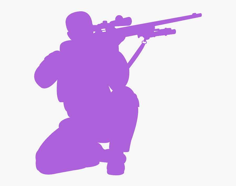 Silhouette Of A Sniper, Transparent Clipart