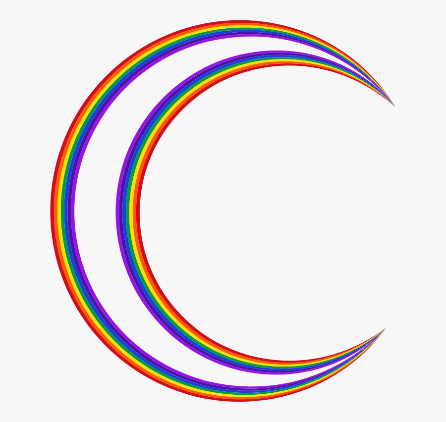 Crescent Moon Rainbow - Rainbow Crescent Moon Clipart, Transparent Clipart