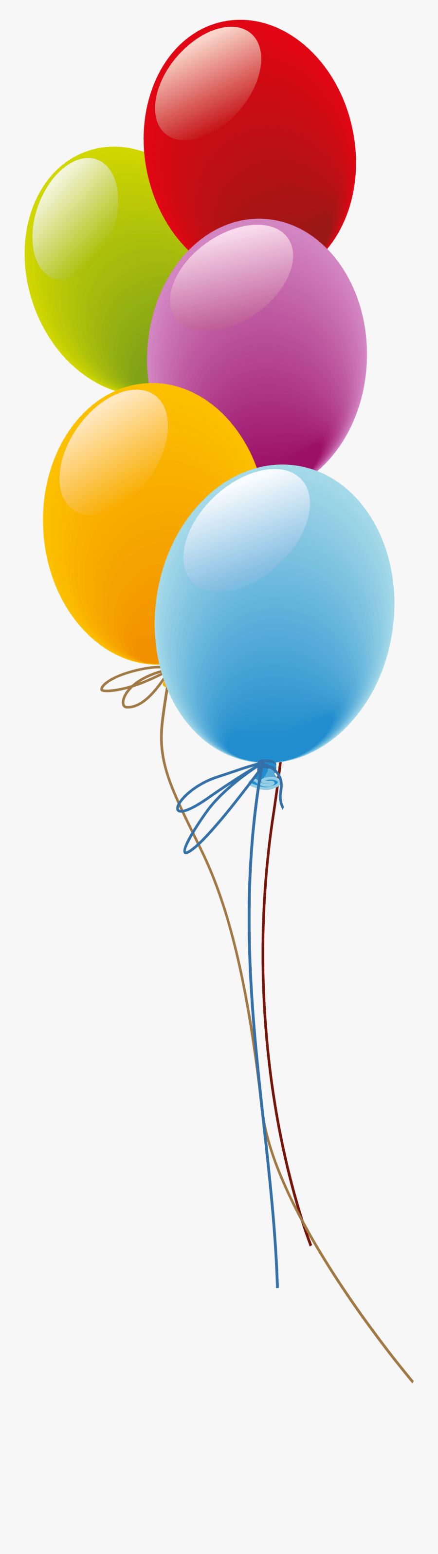 Transparent Multi Color Balloons Clipart - Birthday Balloon Gift Animated, Transparent Clipart