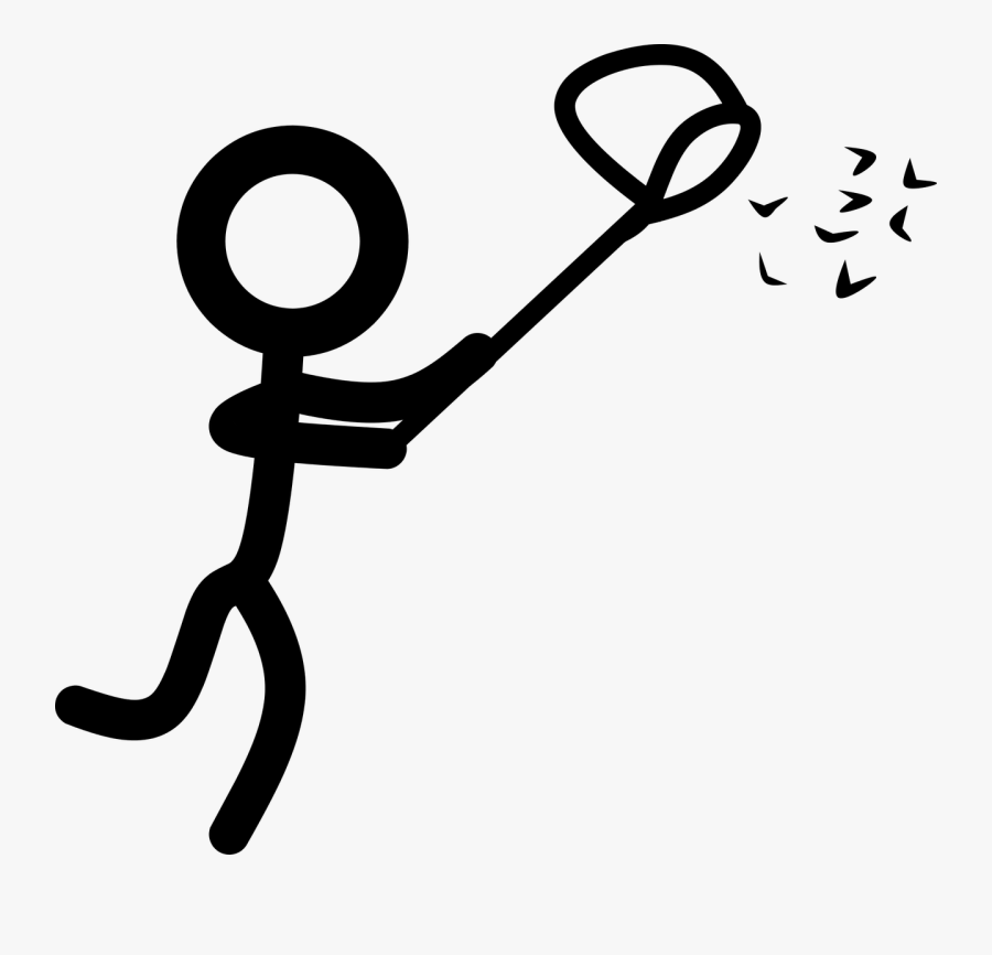 Catching Stick Man Net Free Photo - Catching With Net Clip Art, Transparent Clipart