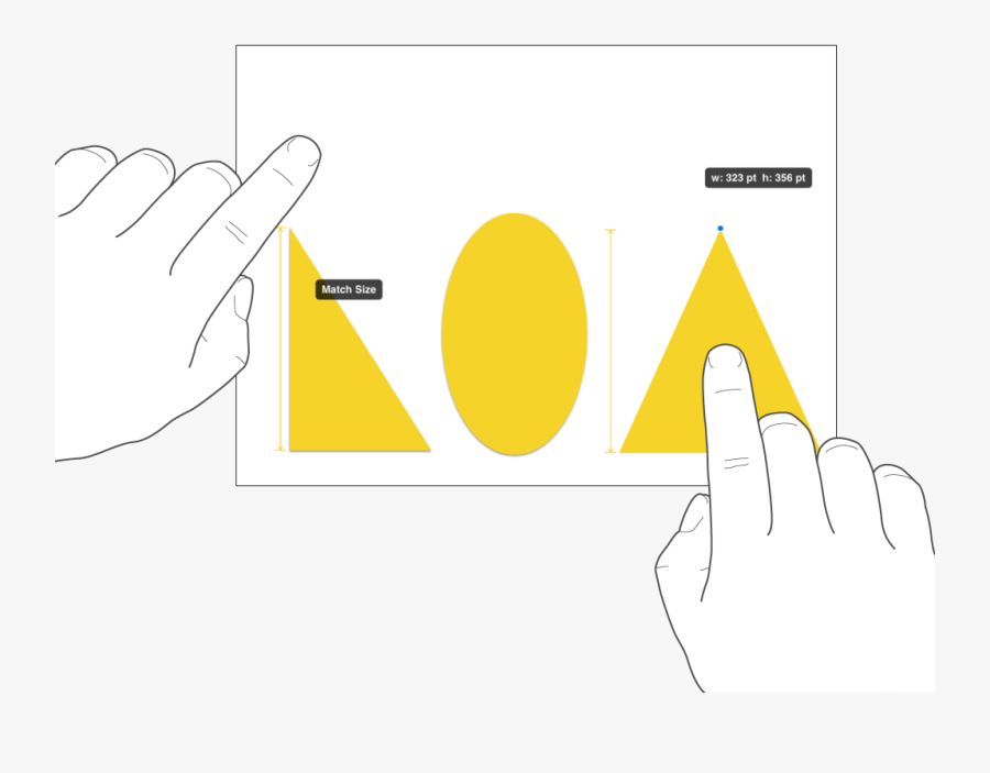 One Finger Just Above A Shape And Another Holding An - Graphic Design, Transparent Clipart