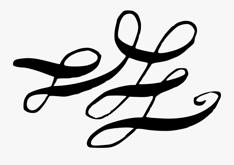 Calligraphic Swirls Flourishes 12, Transparent Clipart