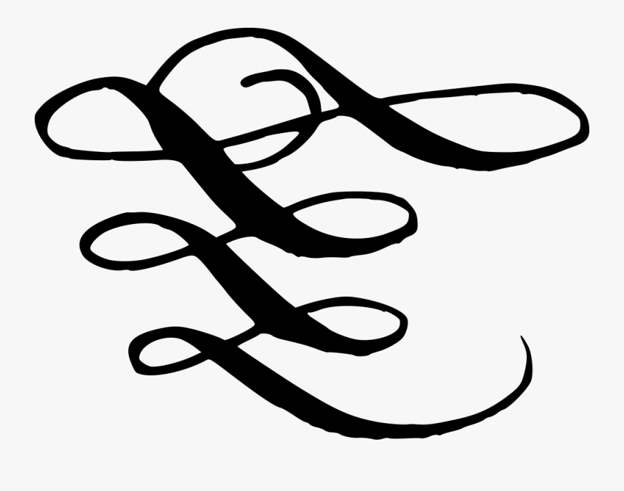 Calligraphic Swirls Flourishes 10, Transparent Clipart