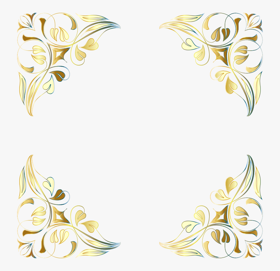 Floral Flourish Frame 7 Variation - Green Floral Frame Hd, Transparent Clipart