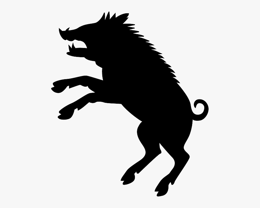 Pixabay Folklore - Boar Clipart Silhouette, Transparent Clipart