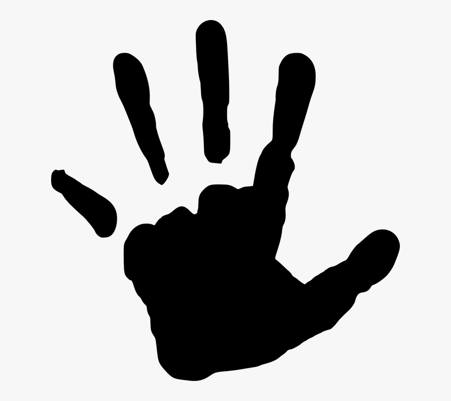 Black Hands Cliparts 24, Buy Clip Art - Hand Print Png, Transparent Clipart