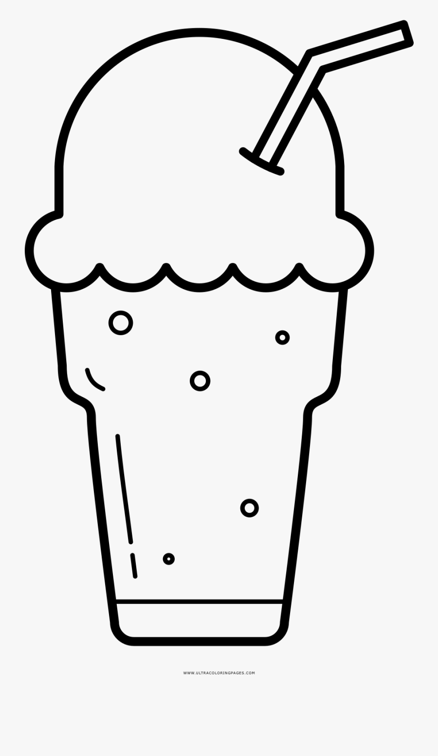 Ice Cream Float Coloring Page - Ice Cream Sundae Clipart Black And White, Transparent Clipart