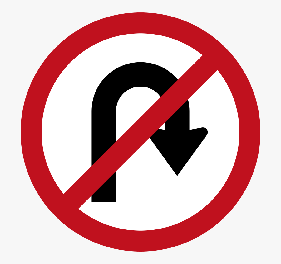 Botswana Road Sign - No U Turn Sign Australia, Transparent Clipart