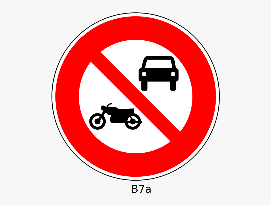 No Motorcycles And Cars Road Sign Vector Image - No Cars Or Motorcycles Sign, Transparent Clipart