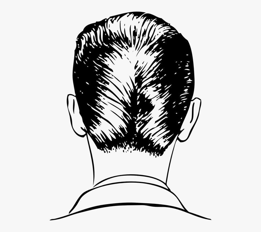 Back Of A Man's Head Drawing, Transparent Clipart