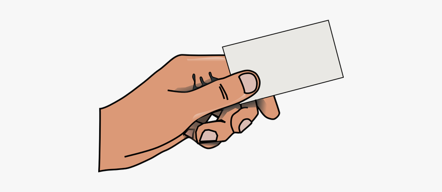 Vector Illustration Of Hand With Card - Business Cards Clipart, Transparent Clipart