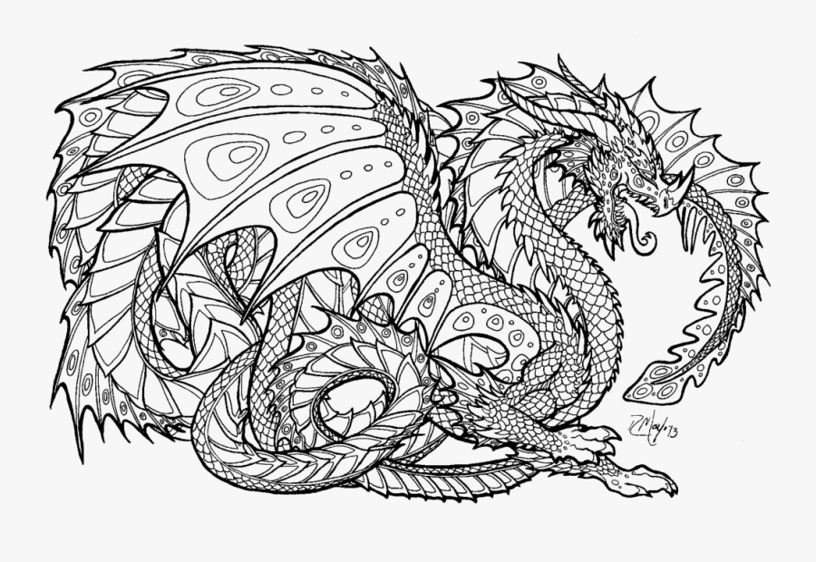 28 Collection Of Mandala Dragon Coloring Pages - Dragon And Unicorn Coloring Pages, Transparent Clipart