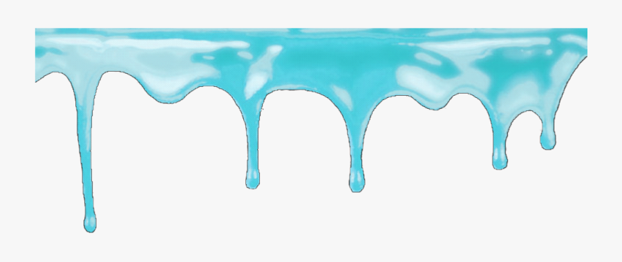 #cyan #blue #border #edging #frame #teal #paint #dripping - Blue Paint Dripping Png, Transparent Clipart