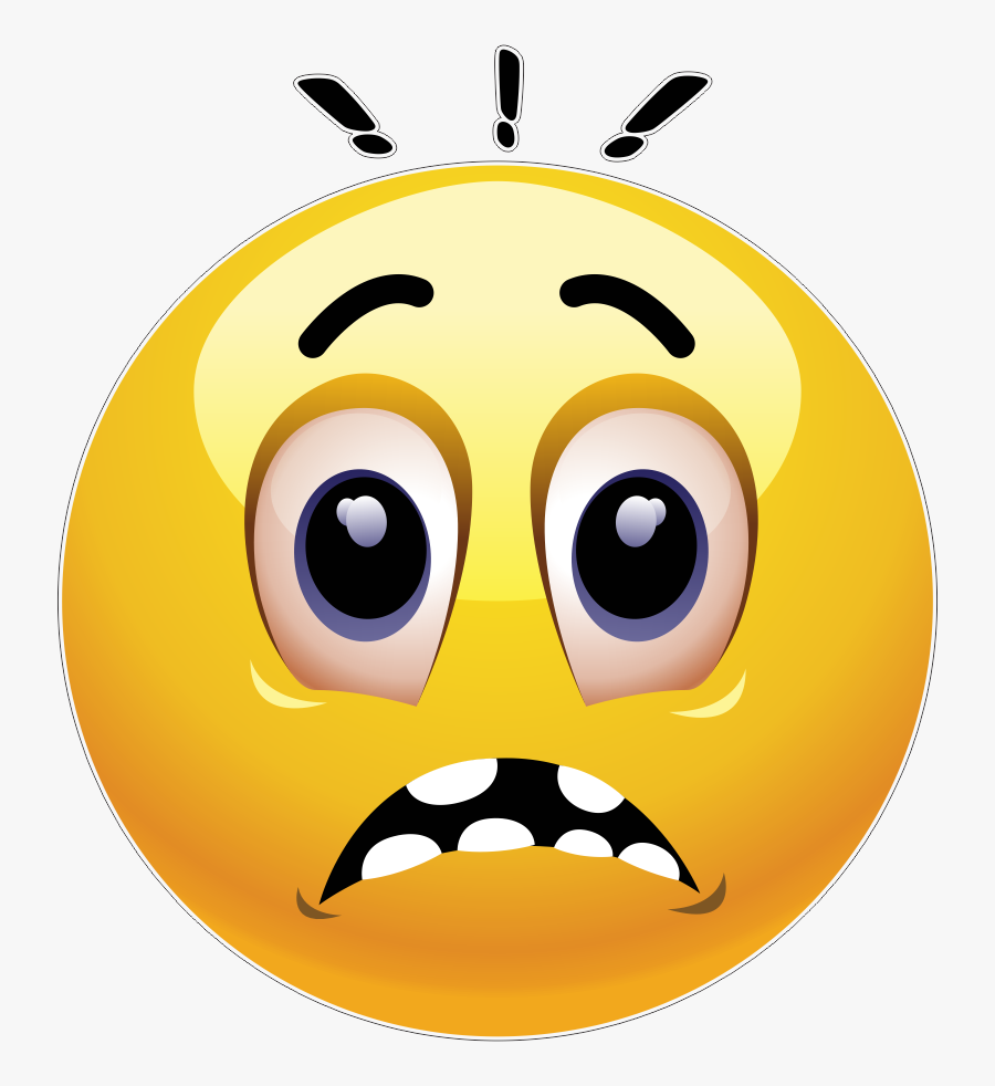 Scared Emoji 245 Decal - Scared Emoji, Transparent Clipart