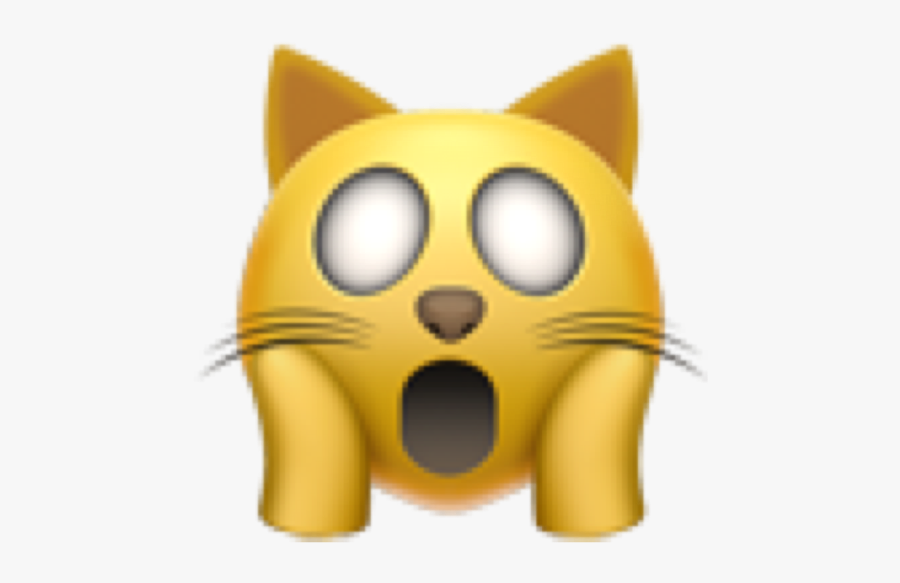 #emoji #emojicat #cat #smiley #smail #scared #scaredycat - Surprised Cat Emoji Png, Transparent Clipart