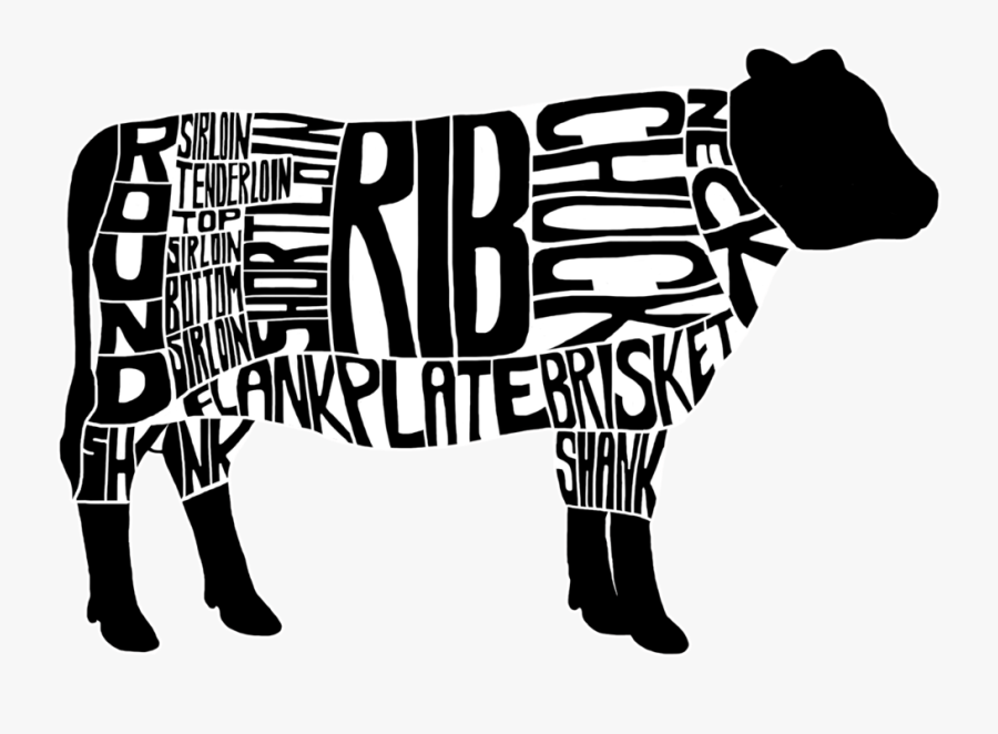 Cowsilhouette, Transparent Clipart