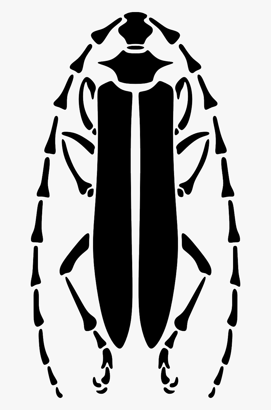 Longhorn Beetle Stencil, Transparent Clipart