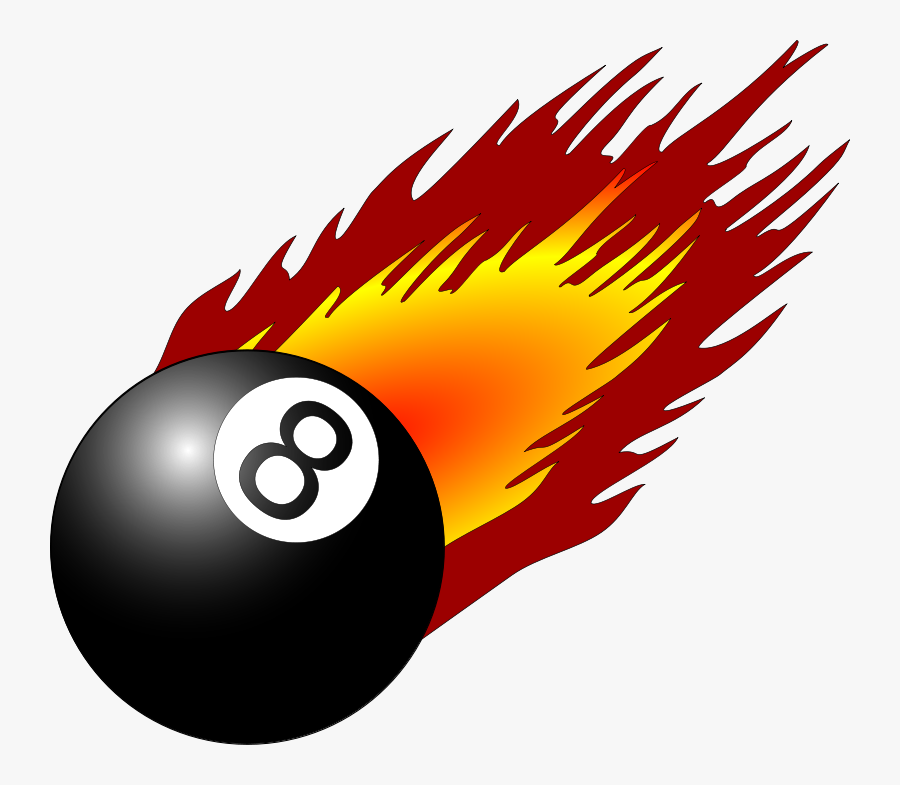 8ball With Flames - Billiards Clipart, Transparent Clipart