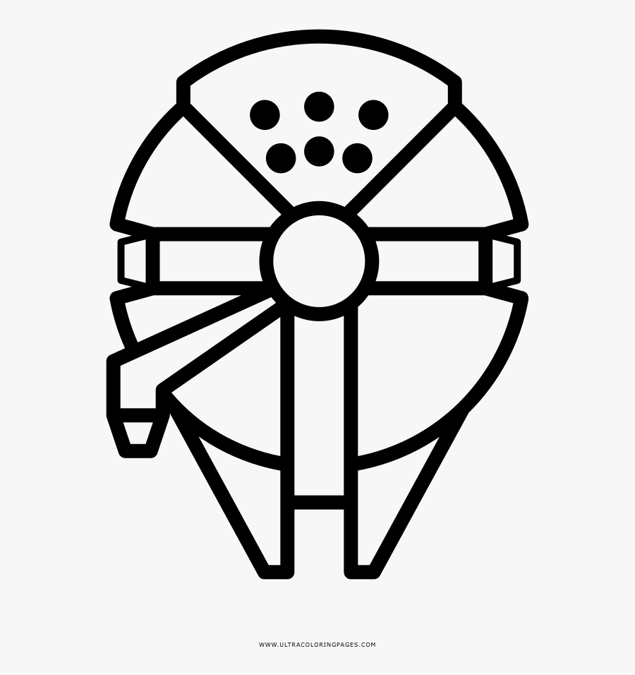 Millennium Falcon Coloring Page - Millennium Falcon Basic Drawing, Transparent Clipart