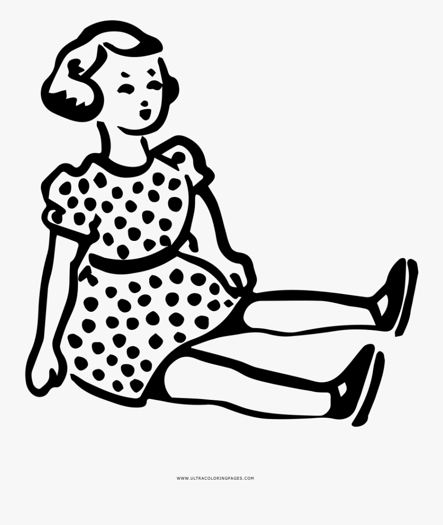 Doll Coloring Page, Transparent Clipart