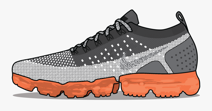 Nike Air Vapormax "mango - Vapormax Grey And White With Orange Bubble, Transparent Clipart