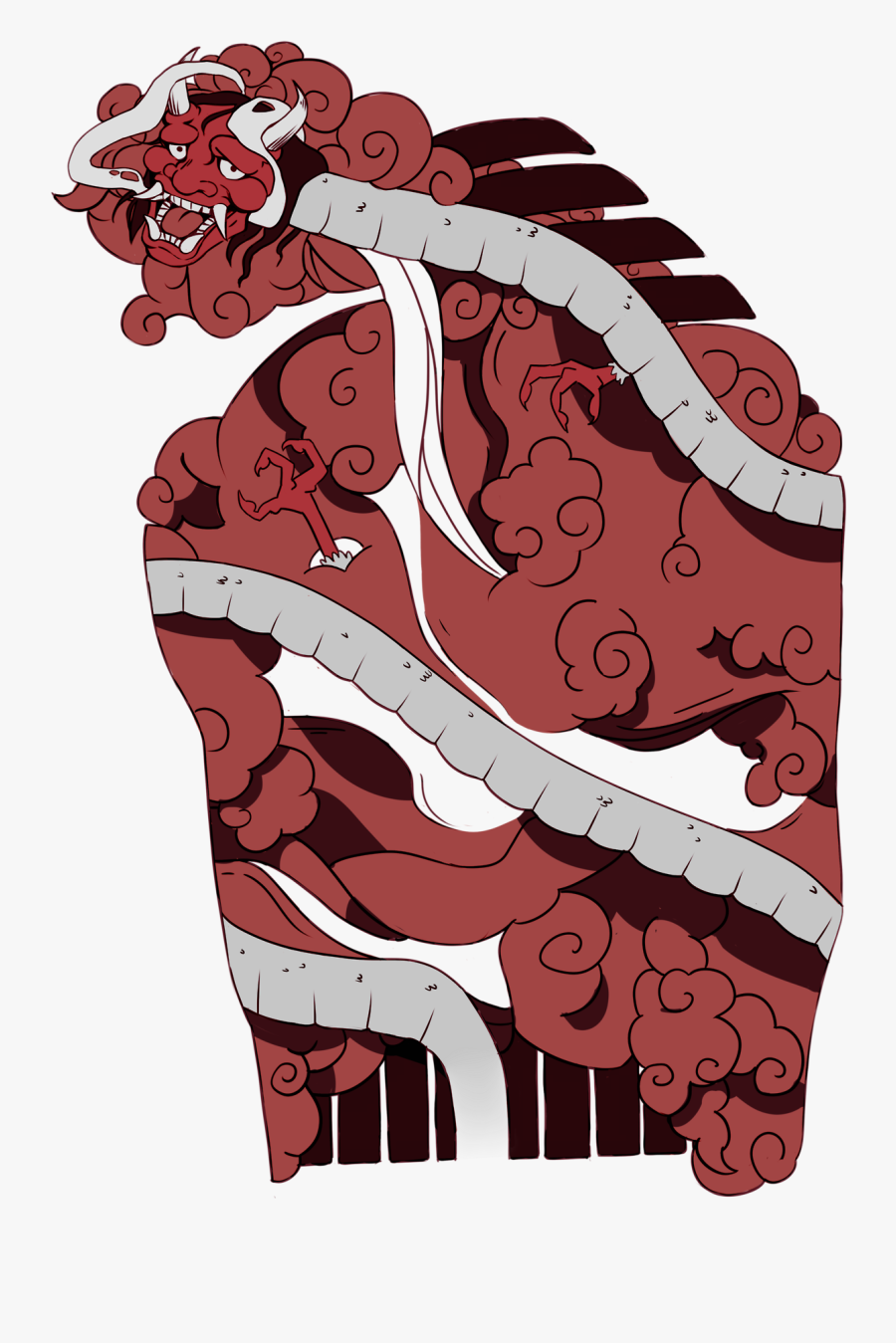 Transparent Oni Mask Clipart - Overwatch Hanzo Demon Tattoo, Transparent Clipart