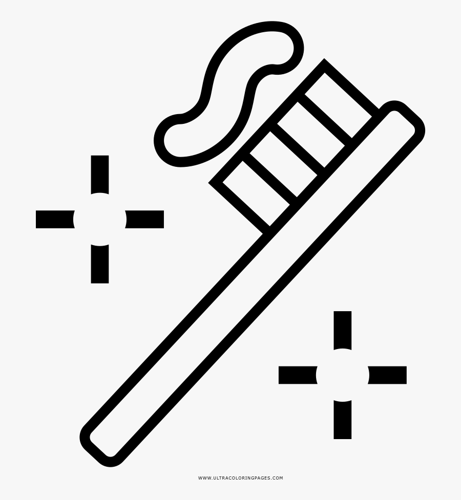 Toothbrush Coloring Page - Cross, Transparent Clipart