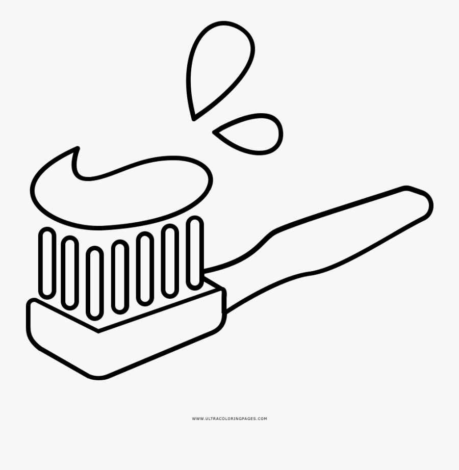 Transparent Toothbrush Black And White Clipart - Toothbrush Coloring Sheet, Transparent Clipart