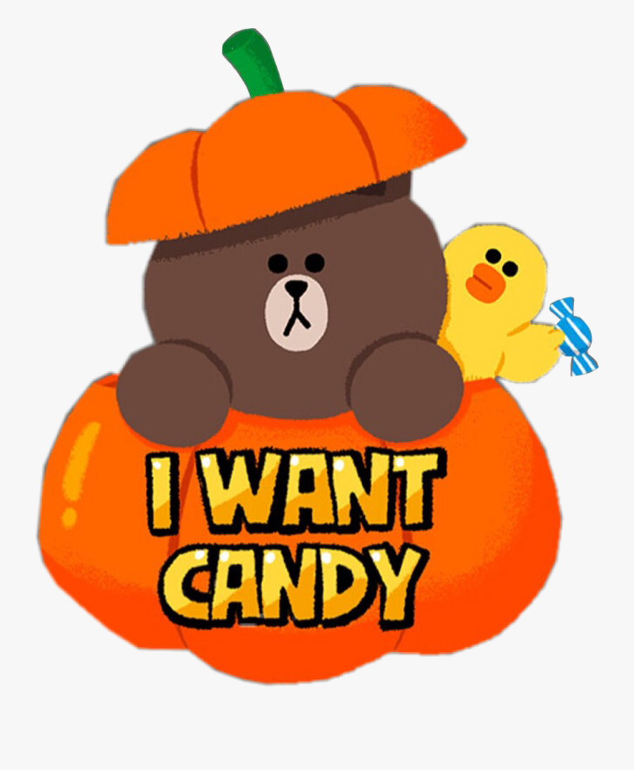 Trick Or Treat~brown Cony Candy Halloweenfreetoedit, Transparent Clipart