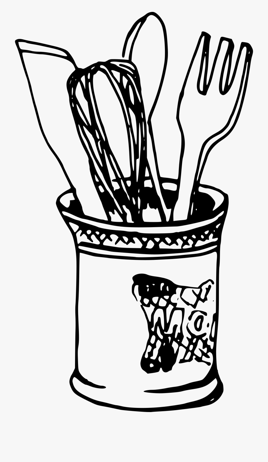 Clipart - Knife Fork Drawing Png, Transparent Clipart