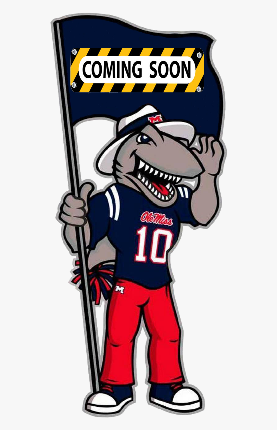 University Of Mississippi Mascot Landshark Clipart - University Of Mississippi Mascot Landshark, Transparent Clipart