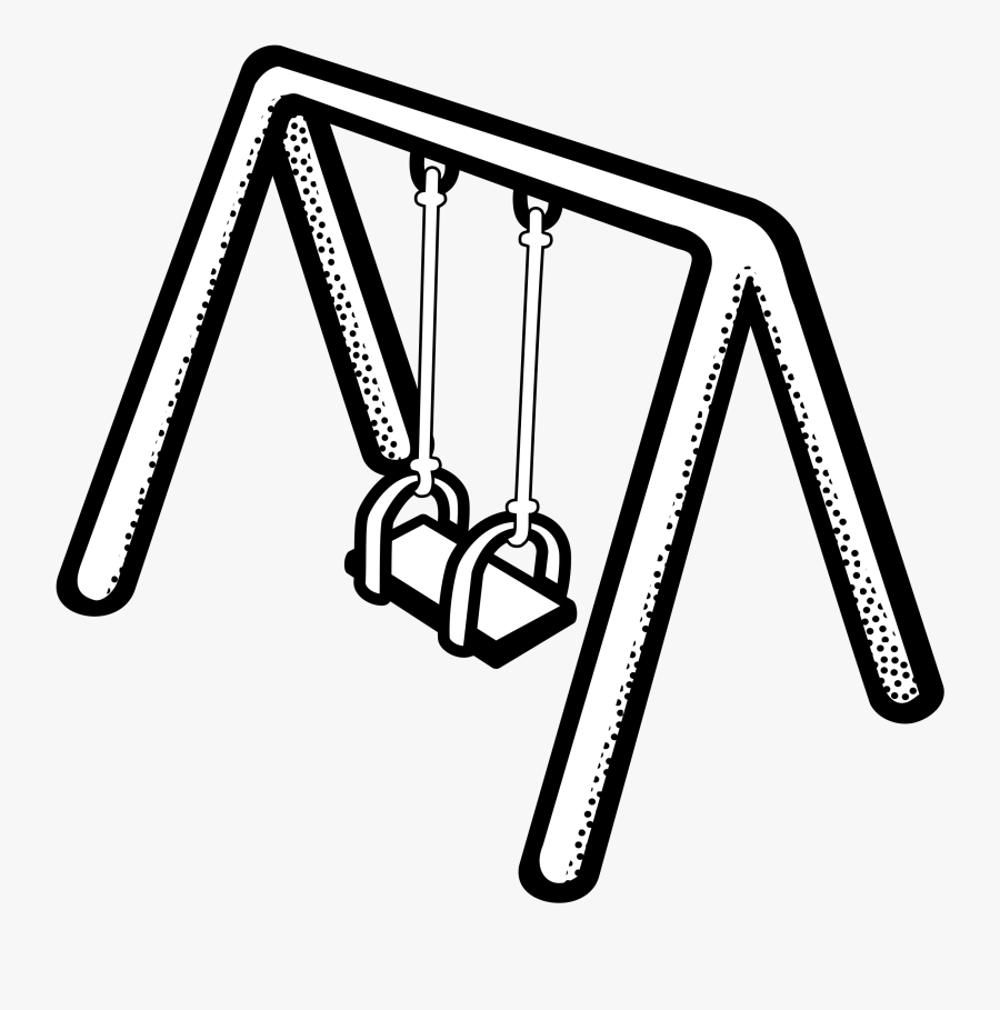 Clipart - Swing Black And White Clip Art, Transparent Clipart