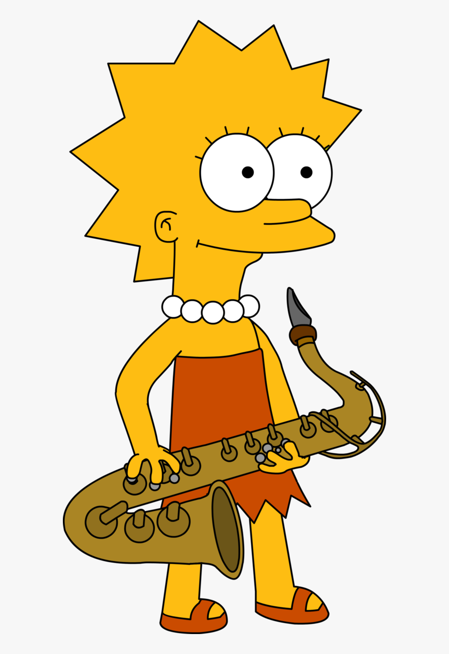 Lisa Simpson With Saxophone, Transparent Clipart