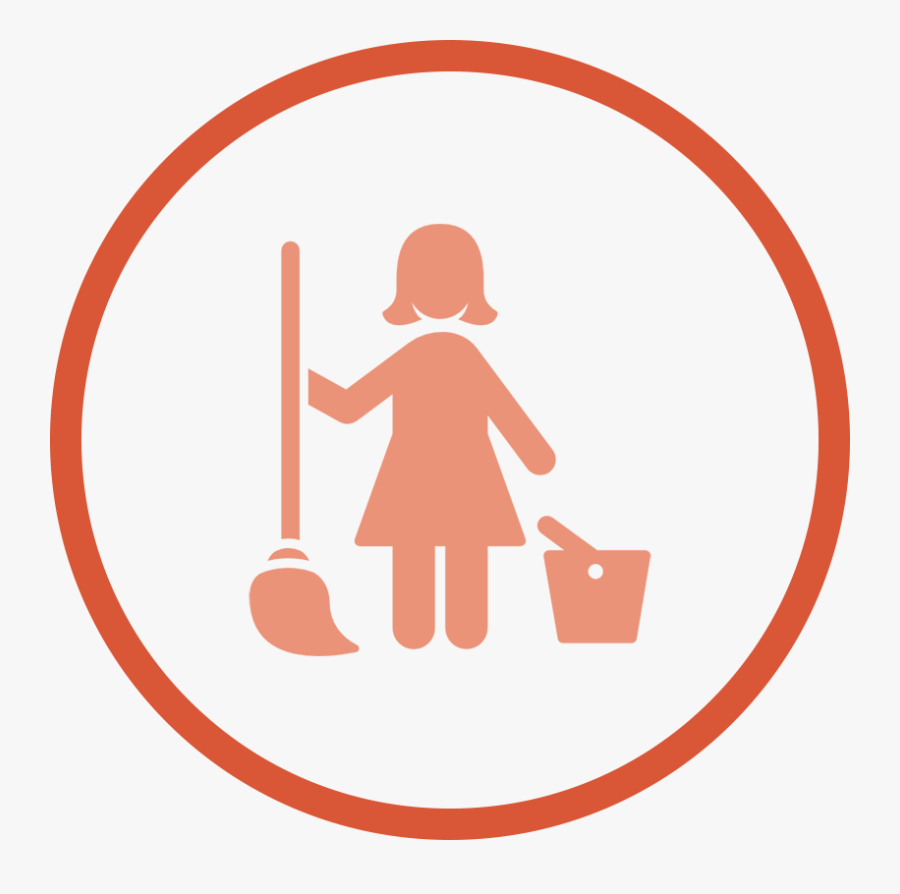 Maid Cleaning Icon Png Clipart , Png Download - Black And White Cleaning Lady Clipart, Transparent Clipart