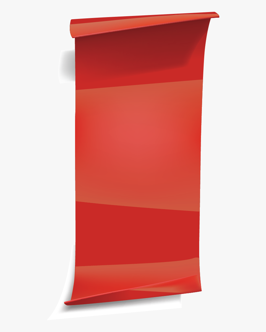 Red Ribbon Banner With Twist End - Paper, Transparent Clipart
