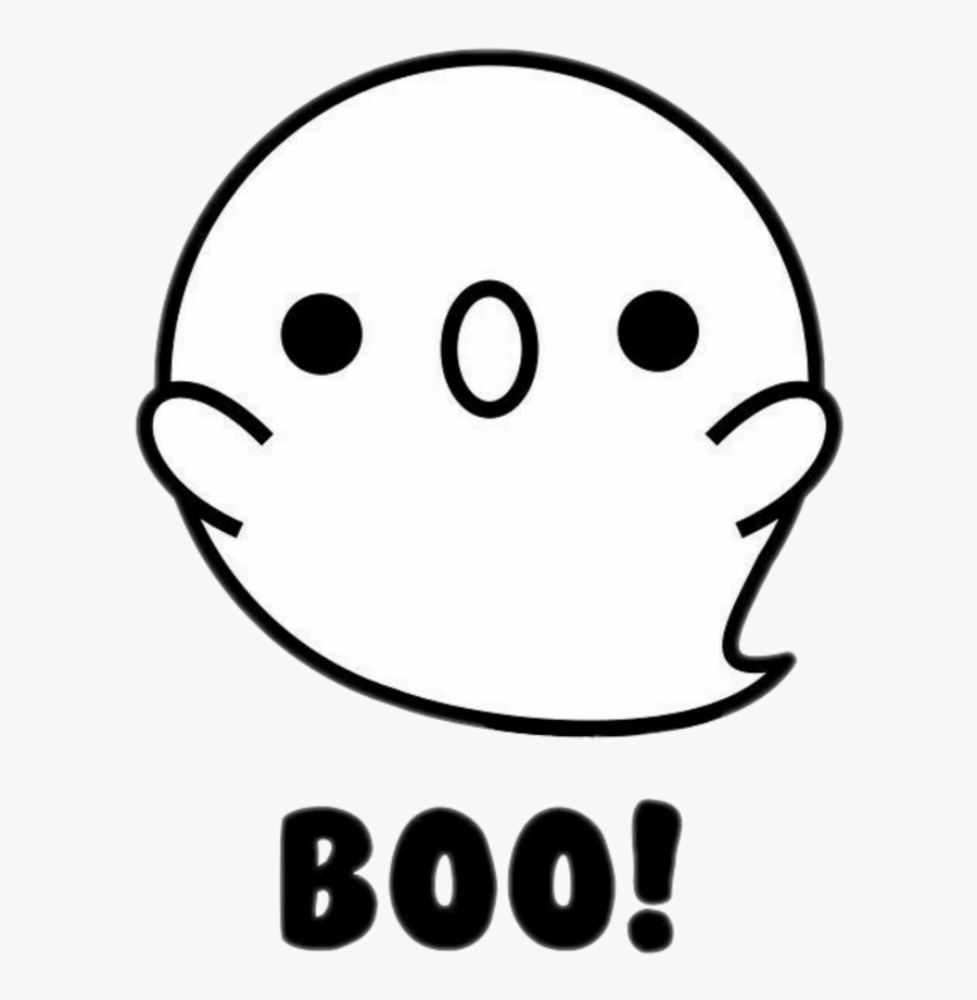 Kawaii White Ghost Boo Halloween - Cute Ghost Drawing Easy, Transparent Clipart
