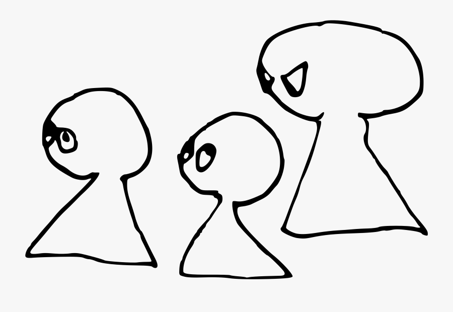 Doodle Cartoon Three Ghosts Black White Line Art Coloring - Clip Art, Transparent Clipart