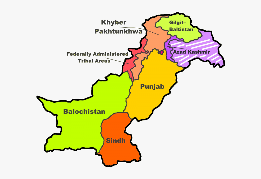 Pakistan Map Png Image - Pakistan Map With States, Transparent Clipart