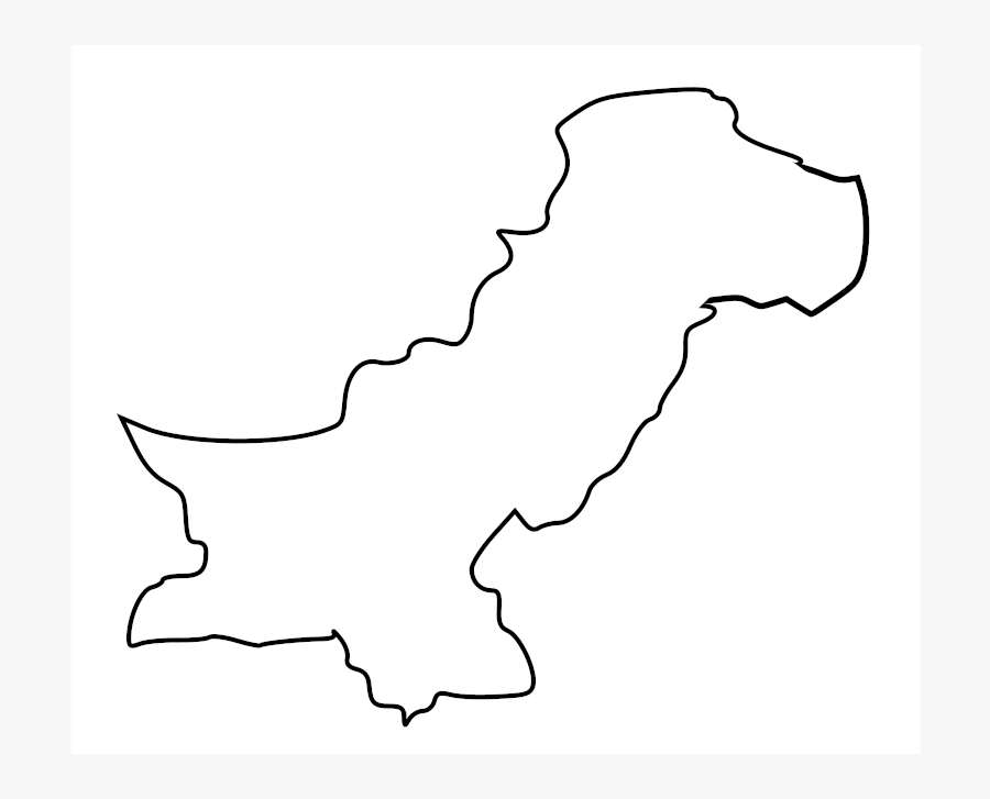 Black Outline Map Of Pakistan - Pakistan Map Outline Big, Transparent Clipart