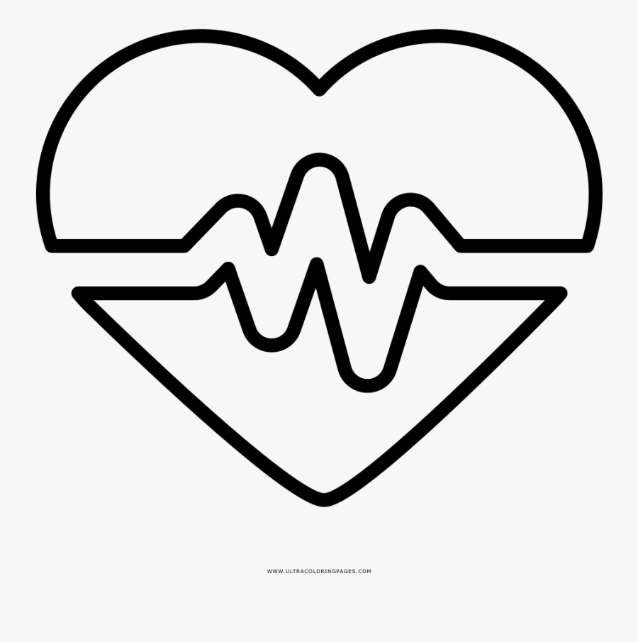 Heartbeat Monitor Coloring Page - Heart, Transparent Clipart