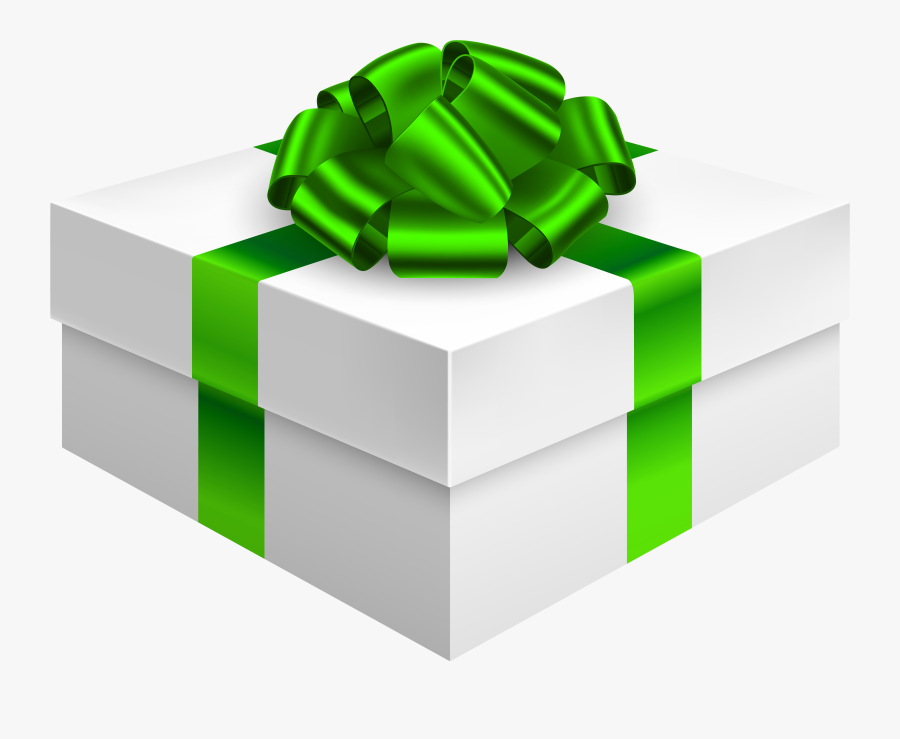 Gift Box With Bow In Green Png Clipart, Transparent Clipart