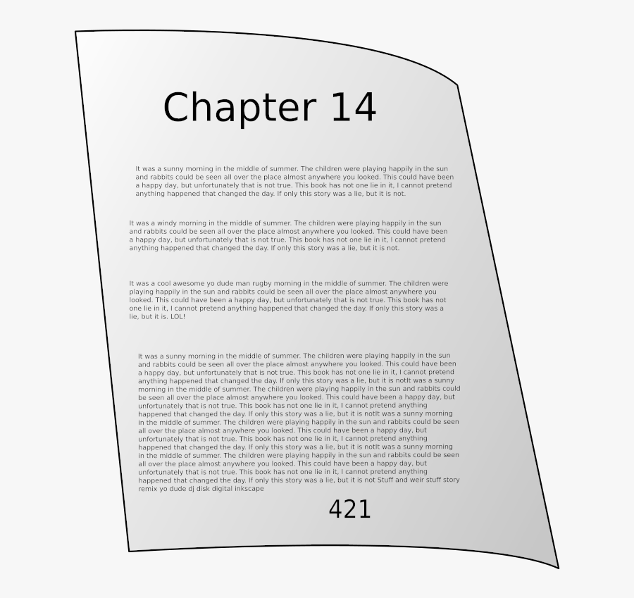 Weird Book Page - Clipart Chapter, Transparent Clipart