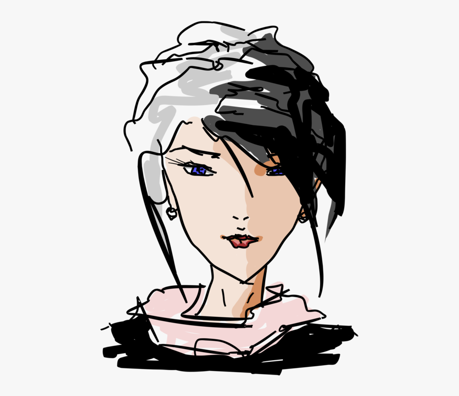 Human Behavior,head,woman - Drawn Woman In Computer, Transparent Clipart