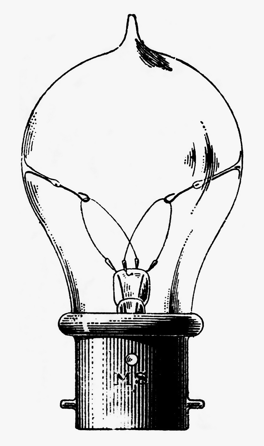 Vintage Light Bulb - Old Light Bulbs Drawing, Transparent Clipart