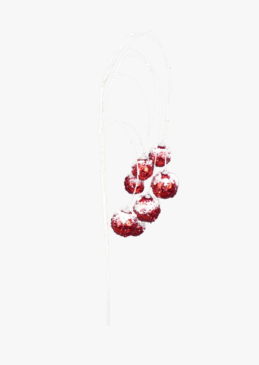Snowcapped Dangling Red Ornament Spray - Arch, Transparent Clipart
