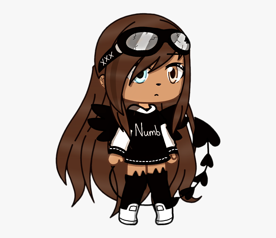 #gachalife #girl #cute #devil #wings #tail #chill #numb - Gacha Girl Cute Shoes, Transparent Clipart