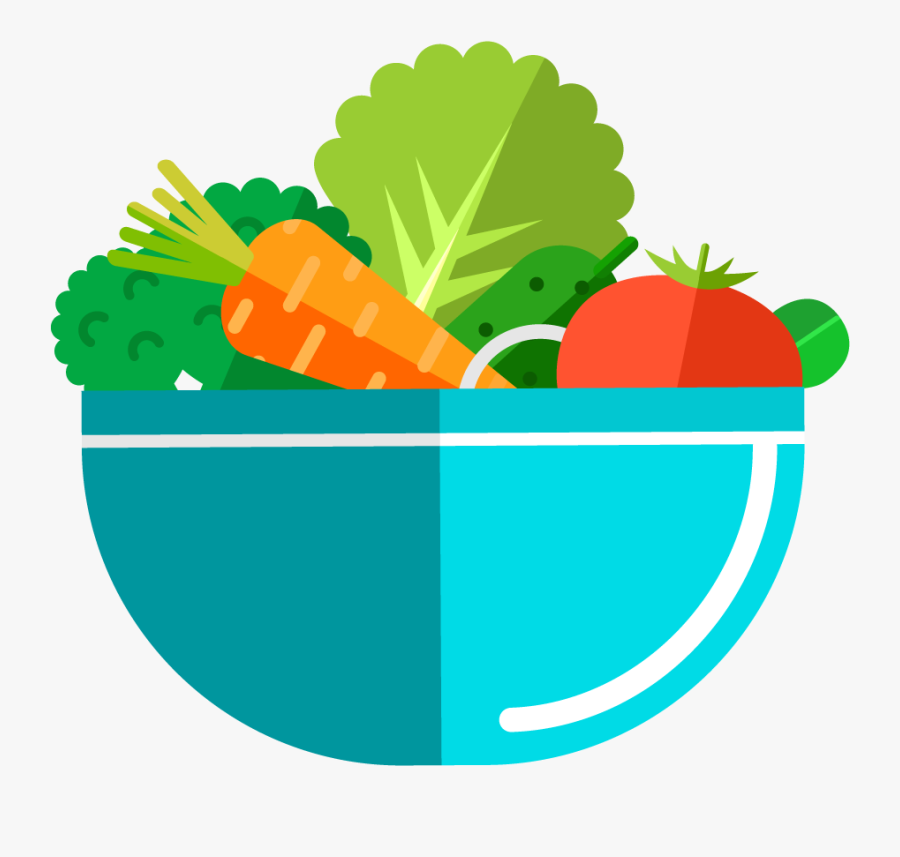 Diced Greens Salads Juices Wraps And Soups - Vegetable Bowl Cartoon, Transparent Clipart