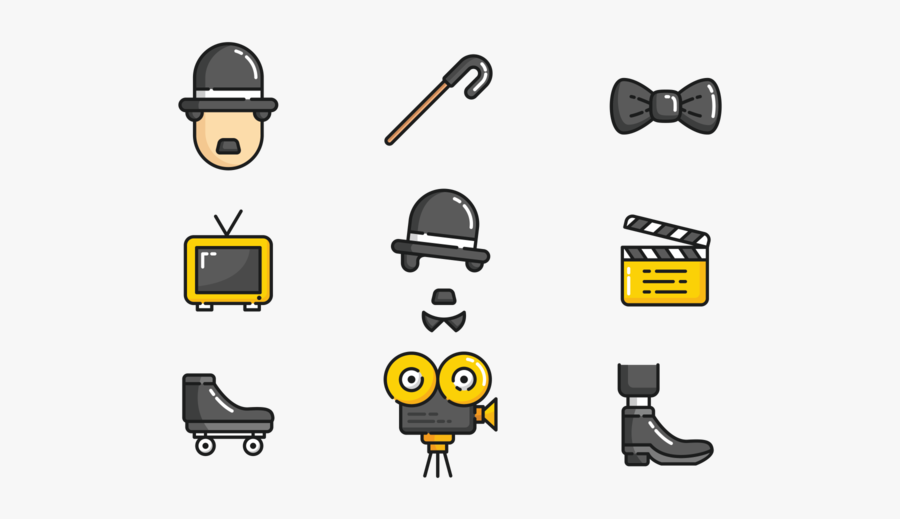 Charlie Chaplin Icons Vector - Charlie Chaplin Icons, Transparent Clipart