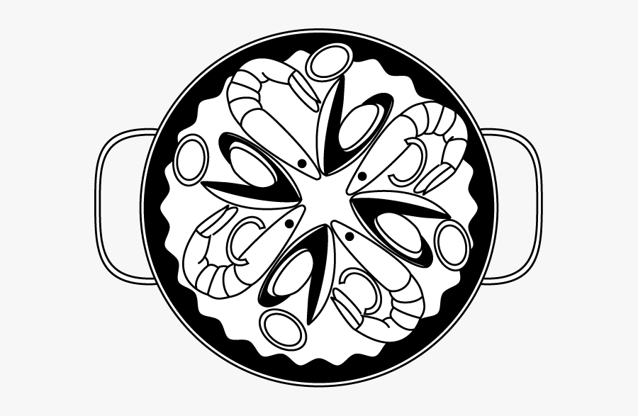 Paella Black And White Clipart, Transparent Clipart