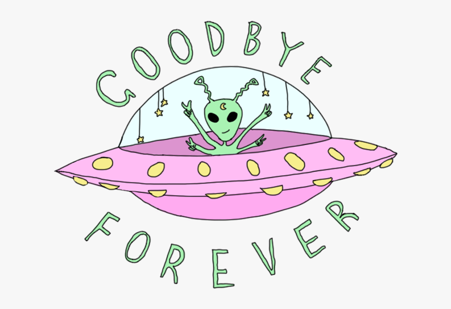 Transparent Tumblr Collage Stickers Png - Cute Alien In Spaceship, Transparent Clipart